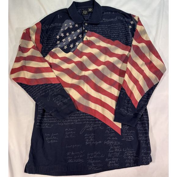 Cotton Traders Sport Declaration of Independence American Eagle‎ Polo Shirt XL - Picture 1 of 8